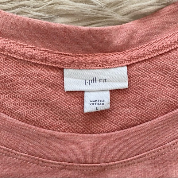 J. Jill Fit Pink Crewneck Long Sleeve Pullover Side Button Sweatshirt Tunic Top - Picture 5 of 7